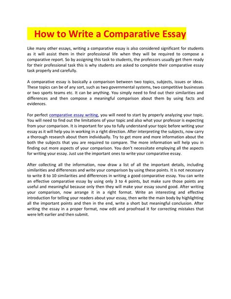 How to write a comparative review